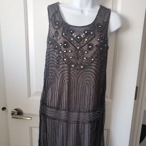 Modcloth Flapper Style Beaded Shift Dress, Size 6